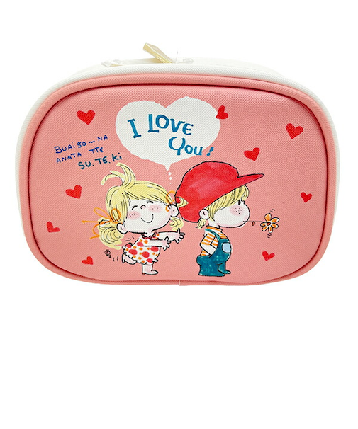 水森亜土 ラウンドポーチ ピンク