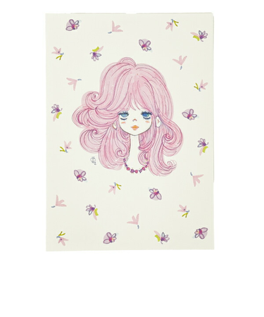 水森亜土 ポストカード ホワイト 文具