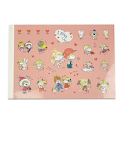 水森亜土 メモパッド(シール付き) ピンク 文具 日本製