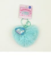 サンリオ ハンギョドン ハート型ファーキーホルダー (グリーン) Sanrio