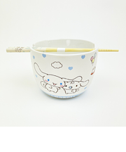 サンリオ シナモロール 陶器製ボウル箸セット いつもいっしょのお友だちシリーズ シナモン Sanrio