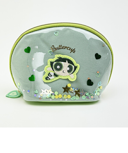 パワーパフガールズ バターカップ シャカシャカラウンドポーチ グリーン