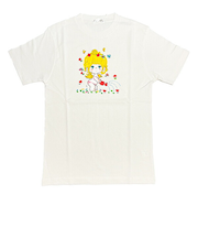 水森亜土 水やり柄 コットン半袖Tシャツ(L) ホワイト アパレル