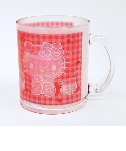 サンリオ ハローキティ 50th ガラスマグカップ コップ 日本製 Sanrio