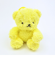 クマアンドベアープロデュース 推しハグベア ぬいぐるみ (ふわふわイエロー) テディベア ストラップ 缶バッジ