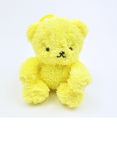 クマアンドベアープロデュース 推しハグベア ぬいぐるみ (ふわふわイエロー) テディベア ストラップ 缶バッジ