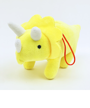 ふわダイナソーコレクション 本格派 トリケラトプス ストラップ付 ぬいぐるみ (イエロー) 恐竜