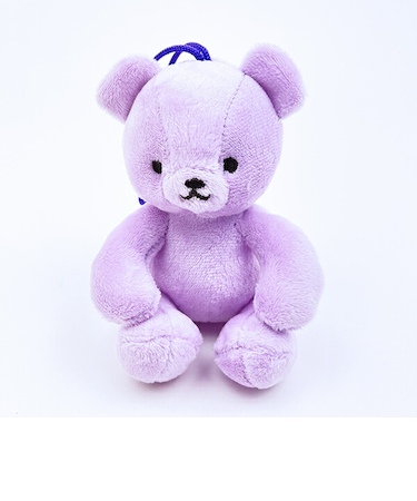 クマアンドベアープロデュース 推しハグベア ぬいぐるみ (パープル) テディベア ストラップ 缶バッジ
