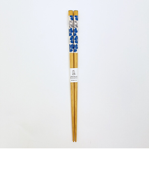 ミッフィー miffy フラワーパターン 和紙巻箸(ブルー) 食器 日本製