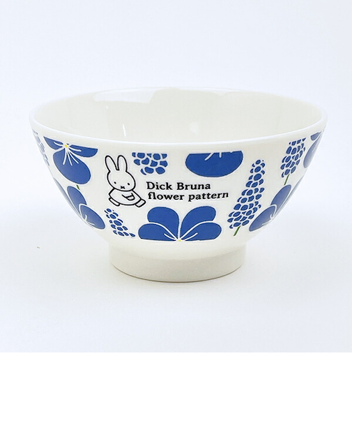 ミッフィー miffy フラワーパターン 茶碗(ブルー) 食器 日本製