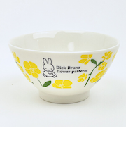 ミッフィー miffy フラワーパターン 茶碗(イエロー) 食器 日本製