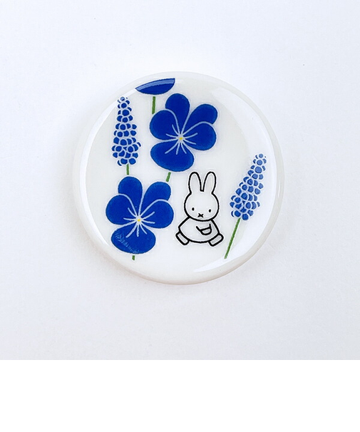 ミッフィー miffy フラワーパターン 丸箸置き(ブルー) 食器 日本製