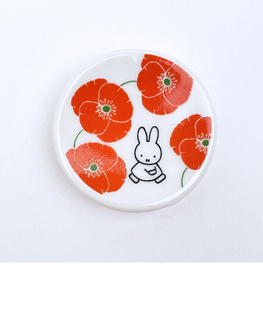 ミッフィー miffy フラワーパターン 丸箸置き(レッド) 食器 日本製