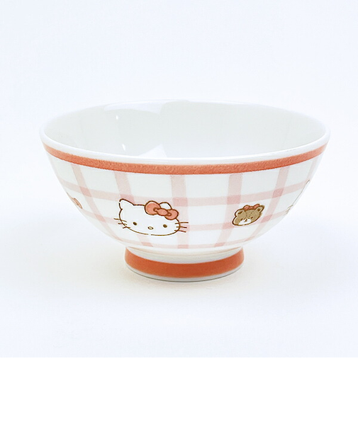 サンリオ ハローキティ 染付茶碗 チェック 食器 日本製 Sanrio