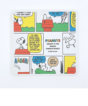 スヌーピー コミックス 角型陶製吸水コースター (レトロカラー) キッチン SNOOPY