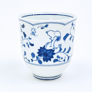 スヌーピー 藍唐草 湯呑 コップ 日本製 SNOOPY
