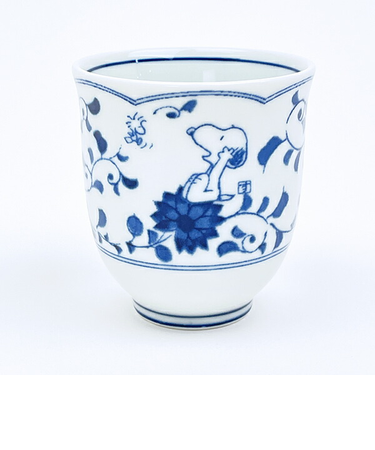 スヌーピー 藍唐草 湯呑 コップ 日本製 SNOOPY