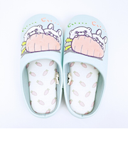 ヨッシースタンプ うさぎさんとくまさん ルームシューズ(にんじん柄) スリッパ