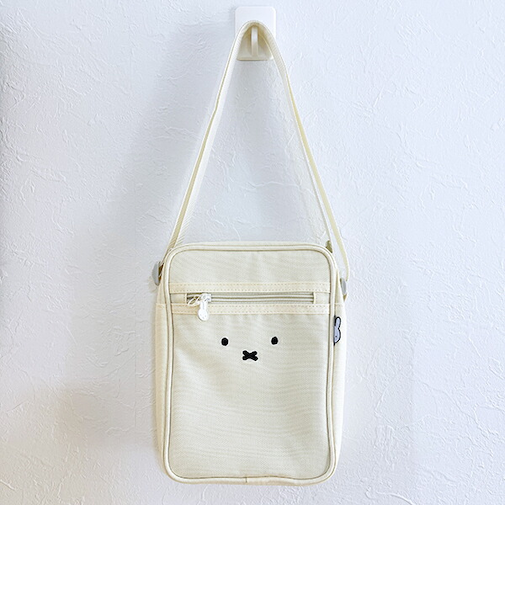 ミッフィー miffy フェイス 縦型ショルダーバッグ アイボリー