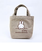 ミッフィー miffy ミニトートバッグ  グレージュ(ミッフィーフェイス)