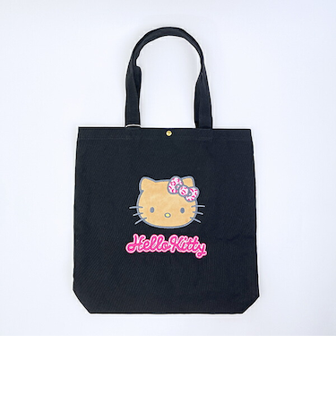 サンリオ 日焼け キティ 刺繍ワッペン帆布トートバッグ Sanrio