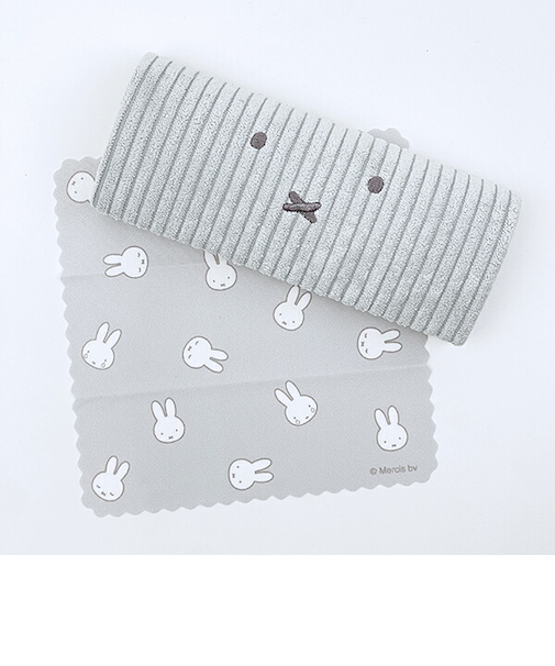 ミッフィー miffy メガネケース グレー おかおコーデュロイシリーズ 眼鏡ケース
