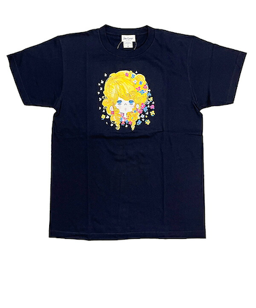 水森亜土 dear 半袖Tシャツ(M) ネイビー アパレル