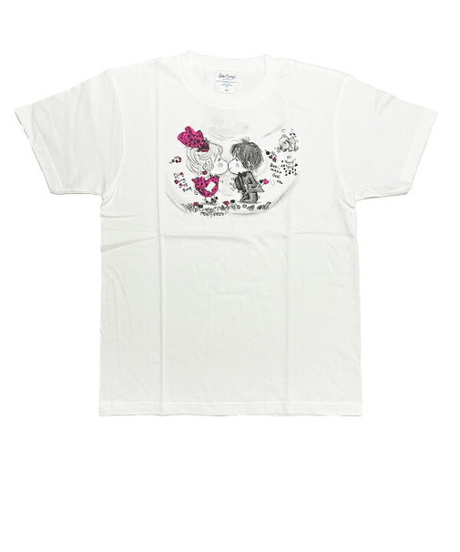 水森亜土 キスリボン 半袖Tシャツ(M) ホワイト アパレル