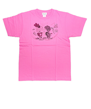 水森亜土 キスリボン 半袖Tシャツ(M) ピンク アパレル