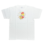 水森亜土 ネコ＆ガール 半袖Tシャツ(M) ホワイト アパレル