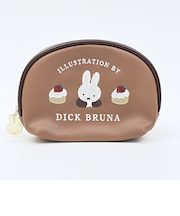 ミッフィー miffy ラウンドティッシュポーチ ブラウン ドルチェシリーズ