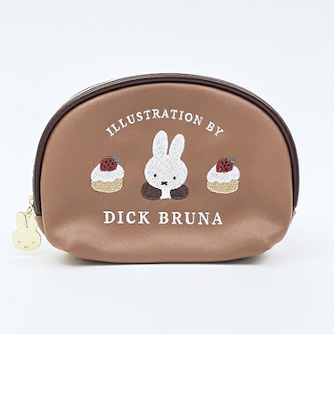 ミッフィー miffy ラウンドティッシュポーチ ブラウン ドルチェシリーズ