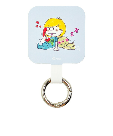 水森亜土 マルチリングプラス ブルー スマホ用品