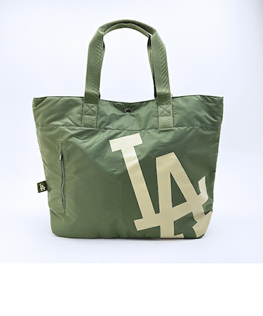 MLB(メジャーリーグ)  ドジャース ナイロントートバッグ カーキ