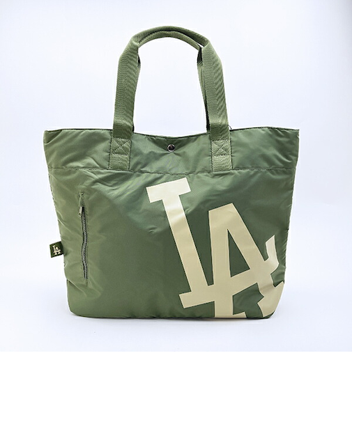 MLB(メジャーリーグ)  ドジャース ナイロントートバッグ カーキ
