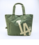 MLB(メジャーリーグ)  ドジャース ナイロントートバッグ カーキ