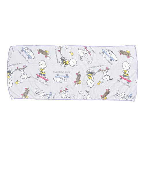 スヌーピー スケボー クイックドライビッグフェイスタオル (パープル) SNOOPY