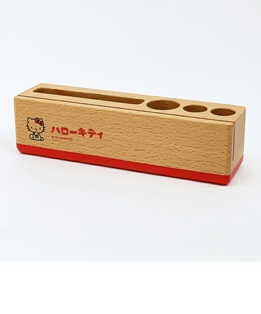 サンリオ ハローキティ ウッドデスクスタンド レッド ペンスタンド 文具 Sanrio