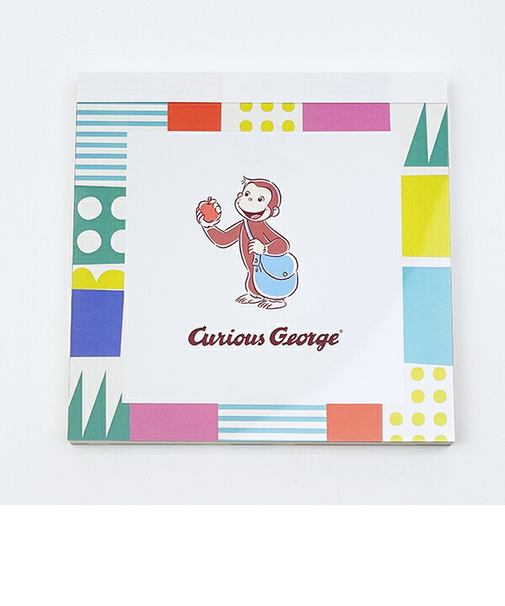 おさるのジョージ メモパッド・スクエア (カラフル) 文具 日本製