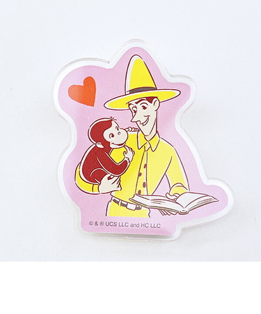 おさるのジョージ アクリルクリップ (ピンク) 文具 日本製