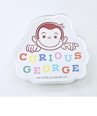 おさるのジョージ アクリルクリップ (ホワイト) 文具 日本製