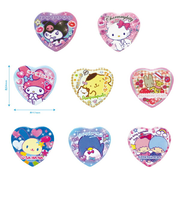サンリオ 缶バッジ (ハート型) 胸キュンメモリーズ 全8種 コンプリートBOX Sanrio