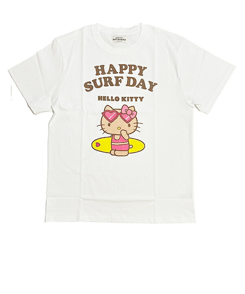 サンリオ 日焼け キティ 半袖Tシャツ(L) サーフ アパレル Sanrio