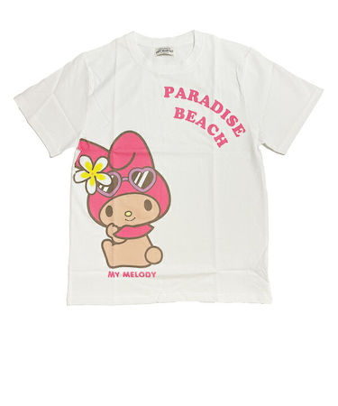 サンリオ 日焼け マイメロディ 半袖Tシャツ(M) アパレル Sanrio