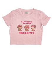 サンリオ 日焼け キティ クロップド半袖Tシャツ(S) ピンク アパレル Sanrio