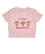 サンリオ 日焼け キティ クロップド半袖Tシャツ(M) ピンク アパレル Sanrio