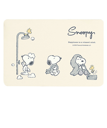 スヌーピー ソフト珪藻土 ハッピーバスタイム グレー バスマット SNOOPY