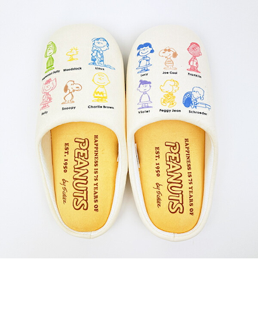 スヌーピー ルームシューズ スリッパ オールスター アイボリー キッチン PEANUTS 75th SNOOPY