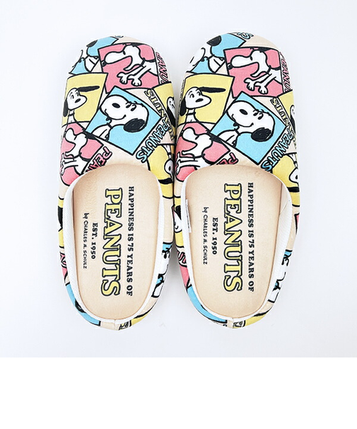スヌーピー ルームシューズ スリッパ ベージュ キッチン PEANUTS 75th SNOOPY
