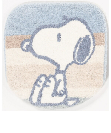 スヌーピー トイレ兼用フタカバー くすみパステル ブルー トイレ用品 SNOOPY
